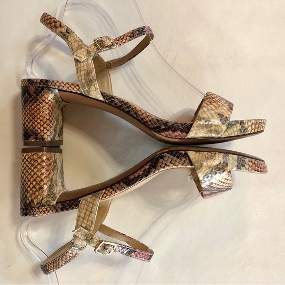 NATURALIZER (8.5W) Ivy Leather Snakeskin Print Sandals Mauve Tan Black - Picture 7 of 16